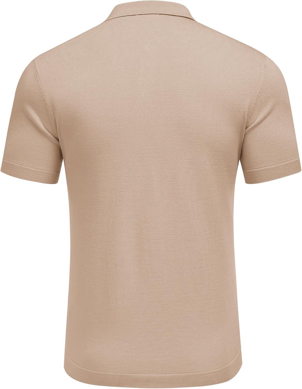 imageCOOFANDY Men Casual Button Down Shirts Short Sleeve Summer Beach Shirt Fashion Camp TopsKhaki