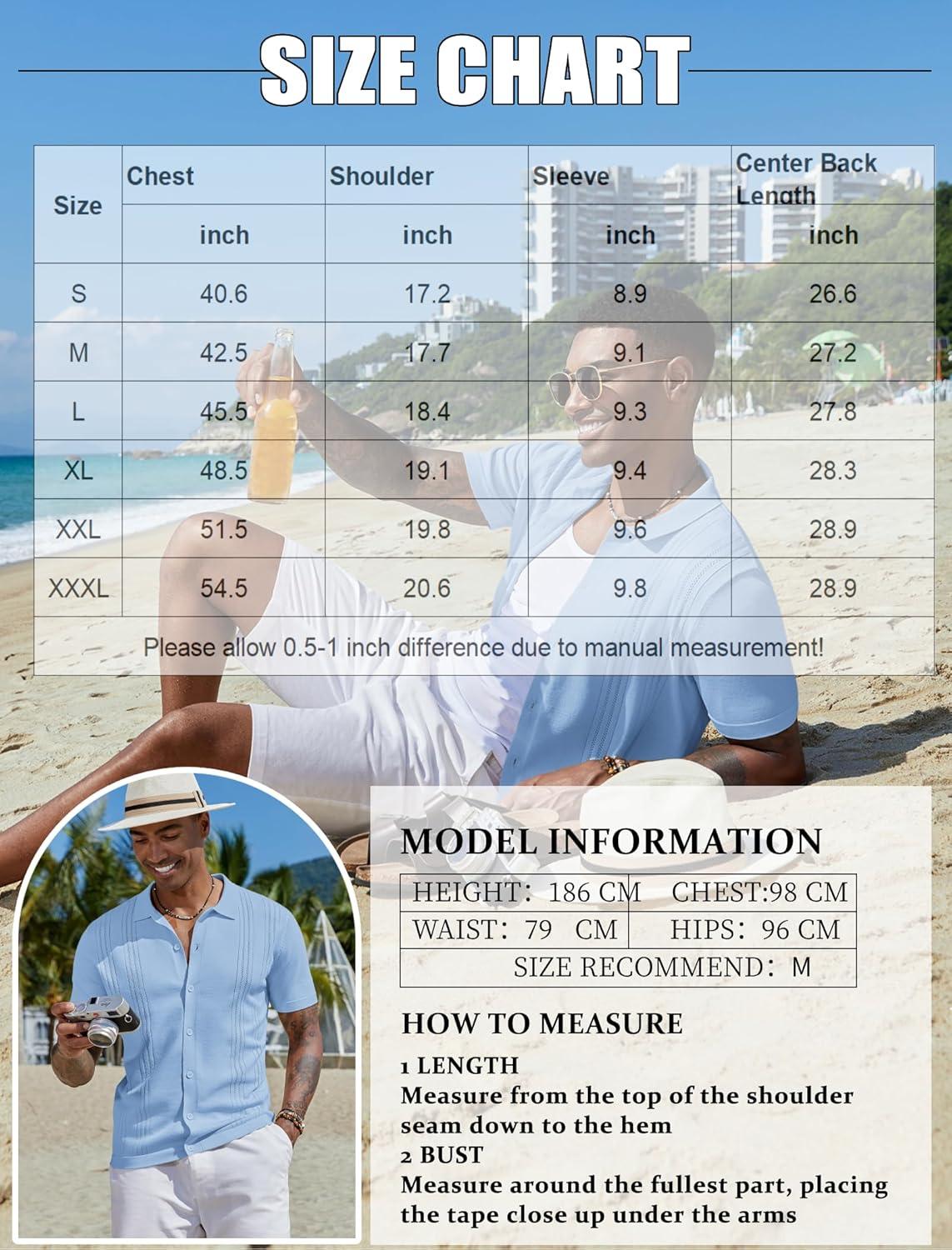 imageCOOFANDY Men Casual Button Down Shirts Short Sleeve Summer Beach Shirt Fashion Camp TopsLight Blue