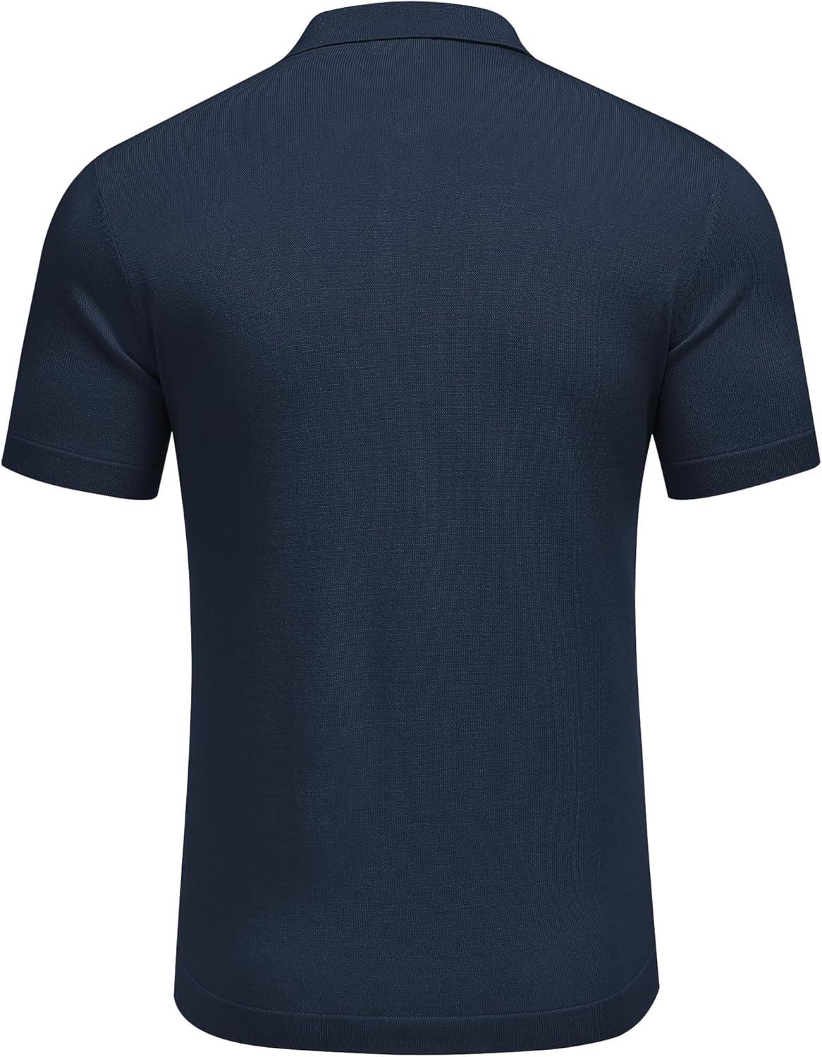 imageCOOFANDY Men Casual Button Down Shirts Short Sleeve Summer Beach Shirt Fashion Camp TopsNavy Blue