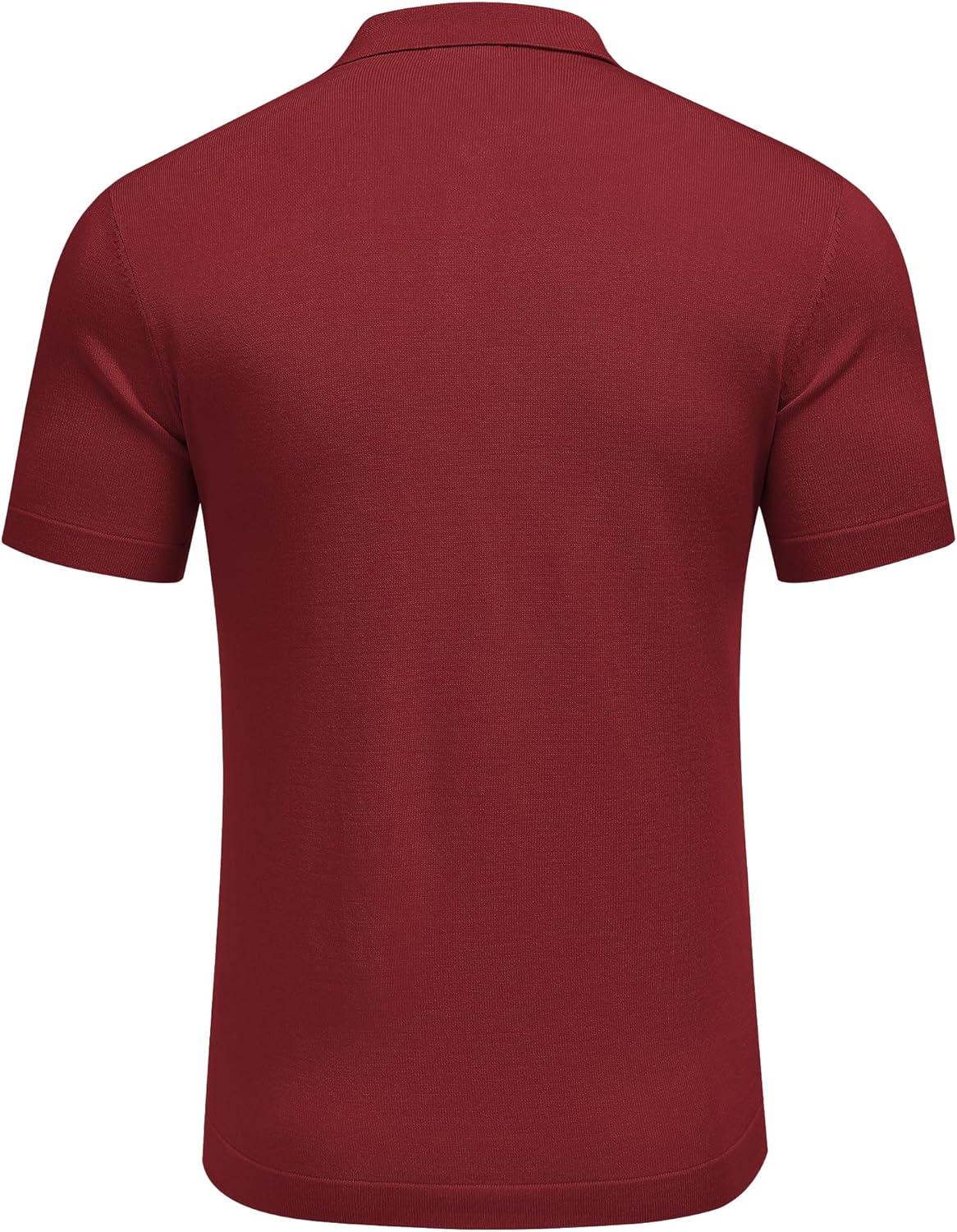 imageCOOFANDY Men Casual Button Down Shirts Short Sleeve Summer Beach Shirt Fashion Camp TopsWine Red