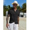 COOFANDY Men Casual Button Down Shirts Short Sleeve Summer Beach Shirt Fashion Camp Tops(Black)