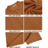 COOFANDY Men Casual Button Down Shirts Short Sleeve Summer Beach Shirt Fashion Camp Tops(Caramel)