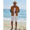 COOFANDY Men Casual Button Down Shirts Short Sleeve Summer Beach Shirt Fashion Camp Tops(Caramel)