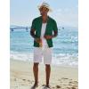 COOFANDY Men Casual Button Down Shirts Short Sleeve Summer Beach Shirt Fashion Camp Tops(Ever Green)