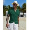 COOFANDY Men Casual Button Down Shirts Short Sleeve Summer Beach Shirt Fashion Camp Tops(Ever Green)