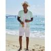 COOFANDY Men Casual Button Down Shirts Short Sleeve Summer Beach Shirt Fashion Camp Tops(Green)