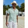 COOFANDY Men Casual Button Down Shirts Short Sleeve Summer Beach Shirt Fashion Camp Tops(Green)