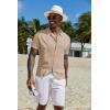 COOFANDY Men Casual Button Down Shirts Short Sleeve Summer Beach Shirt Fashion Camp Tops(Khaki)
