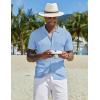 COOFANDY Men Casual Button Down Shirts Short Sleeve Summer Beach Shirt Fashion Camp Tops(Light Blue)