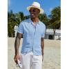 COOFANDY Men Casual Button Down Shirts Short Sleeve Summer Beach Shirt Fashion Camp Tops(Light Blue)