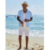 COOFANDY Men Casual Button Down Shirts Short Sleeve Summer Beach Shirt Fashion Camp Tops(Light Blue)