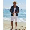 COOFANDY Men Casual Button Down Shirts Short Sleeve Summer Beach Shirt Fashion Camp Tops(Navy Blue)