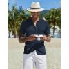 COOFANDY Men Casual Button Down Shirts Short Sleeve Summer Beach Shirt Fashion Camp Tops(Navy Blue)