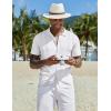 COOFANDY Men Casual Button Down Shirts Short Sleeve Summer Beach Shirt Fashion Camp Tops(White)