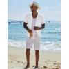 COOFANDY Men Casual Button Down Shirts Short Sleeve Summer Beach Shirt Fashion Camp Tops(White)