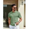 COOFANDY Mens Knit Polo Shirts Short Sleeve Casual Textured Polo T Shirt Summer Ribbed Collared Golf Shirts(Light Green)