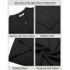 COOFANDY Mens Quarter Zip Polo Sweater Long Sleeve Knit Polo Shirts Casual Lightweight Dress Pullover(Black)