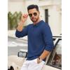 COOFANDY Mens Quarter Zip Polo Sweater Long Sleeve Knit Polo Shirts Casual Lightweight Dress Pullover(Blue)