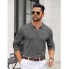 COOFANDY Mens Quarter Zip Polo Sweater Long Sleeve Knit Polo Shirts Casual Lightweight Dress Pullover(Dark Grey)