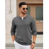 COOFANDY Mens Quarter Zip Polo Sweater Long Sleeve Knit Polo Shirts Casual Lightweight Dress Pullover(Dark Grey)