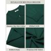 COOFANDY Mens Quarter Zip Polo Sweater Long Sleeve Knit Polo Shirts Casual Lightweight Dress Pullover(Green)