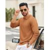 COOFANDY Mens Quarter Zip Polo Sweater Long Sleeve Knit Polo Shirts Casual Lightweight Dress Pullover(Light Brown)