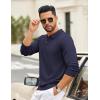 COOFANDY Mens Quarter Zip Polo Sweater Long Sleeve Knit Polo Shirts Casual Lightweight Dress Pullover(Navy Blue)