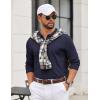 COOFANDY Mens Quarter Zip Polo Sweater Long Sleeve Knit Polo Shirts Casual Lightweight Dress Pullover(Navy Blue)