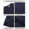 COOFANDY Mens Quarter Zip Polo Sweater Long Sleeve Knit Polo Shirts Casual Lightweight Dress Pullover(Navy Blue)