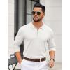 COOFANDY Mens Quarter Zip Polo Sweater Long Sleeve Knit Polo Shirts Casual Lightweight Dress Pullover(White)