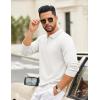 COOFANDY Mens Quarter Zip Polo Sweater Long Sleeve Knit Polo Shirts Casual Lightweight Dress Pullover(White)