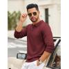 COOFANDY Mens Quarter Zip Polo Sweater Long Sleeve Knit Polo Shirts Casual Lightweight Dress Pullover(Wine Red)