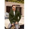 COOFANDY Mens Zip Up Cardigan Sweater Slim Fit Casual Full Zip Sweaters Knit Stand Collar Cardigans with 2 Front Pockets(Army Green)
