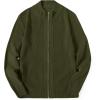 COOFANDY Mens Zip Up Cardigan Sweater Slim Fit Casual Full Zip Sweaters Knit Stand Collar Cardigans with 2 Front Pockets(Army Green)