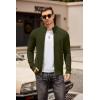 COOFANDY Mens Zip Up Cardigan Sweater Slim Fit Casual Full Zip Sweaters Knit Stand Collar Cardigans with 2 Front Pockets(Army Green)