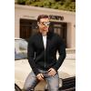 COOFANDY Mens Zip Up Cardigan Sweater Slim Fit Casual Full Zip Sweaters Knit Stand Collar Cardigans with 2 Front Pockets(Black)