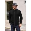 COOFANDY Mens Zip Up Cardigan Sweater Slim Fit Casual Full Zip Sweaters Knit Stand Collar Cardigans with 2 Front Pockets(Black)