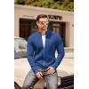 COOFANDY Mens Zip Up Cardigan Sweater Slim Fit Casual Full Zip Sweaters Knit Stand Collar Cardigans with 2 Front Pockets(Blue)