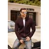 COOFANDY Mens Zip Up Cardigan Sweater Slim Fit Casual Full Zip Sweaters Knit Stand Collar Cardigans with 2 Front Pockets(Brown)