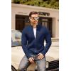 COOFANDY Mens Zip Up Cardigan Sweater Slim Fit Casual Full Zip Sweaters Knit Stand Collar Cardigans with 2 Front Pockets(Dark Blue)