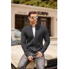 COOFANDY Mens Zip Up Cardigan Sweater Slim Fit Casual Full Zip Sweaters Knit Stand Collar Cardigans with 2 Front Pockets(Dark Gray)