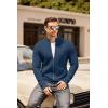 COOFANDY Mens Zip Up Cardigan Sweater Slim Fit Casual Full Zip Sweaters Knit Stand Collar Cardigans with 2 Front Pockets(Deep Blue)