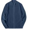 COOFANDY Mens Zip Up Cardigan Sweater Slim Fit Casual Full Zip Sweaters Knit Stand Collar Cardigans with 2 Front Pockets(Deep Blue)