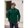 COOFANDY Mens Zip Up Cardigan Sweater Slim Fit Casual Full Zip Sweaters Knit Stand Collar Cardigans with 2 Front Pockets(Green)