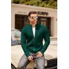 COOFANDY Mens Zip Up Cardigan Sweater Slim Fit Casual Full Zip Sweaters Knit Stand Collar Cardigans with 2 Front Pockets(Green)