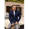 COOFANDY Mens Zip Up Cardigan Sweater Slim Fit Casual Full Zip Sweaters Knit Stand Collar Cardigans with 2 Front Pockets(Navy Blue)