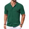 COOFANDY Men Casual Button Down Shirts Short Sleeve Summer Beach Shirt Fashion Camp Tops(Ever Green)