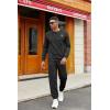 COOFANDY Mens Tracksuit 2 Piece Set Crewneck Sweatsuits Jogging Suit Sets Long Sleeve Jacquard Pullover Shirt Outfits(Black)