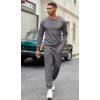 COOFANDY Mens Tracksuit 2 Piece Set Crewneck Sweatsuits Jogging Suit Sets Long Sleeve Jacquard Pullover Shirt Outfits(Dark Grey)