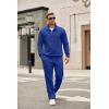 COOFANDY Men’s Tracksuit 2 Piece Set Geometric Texture Quarter Zip Pullover Sweatshirt Athletic Running Sweatsuits(Sky Blue)